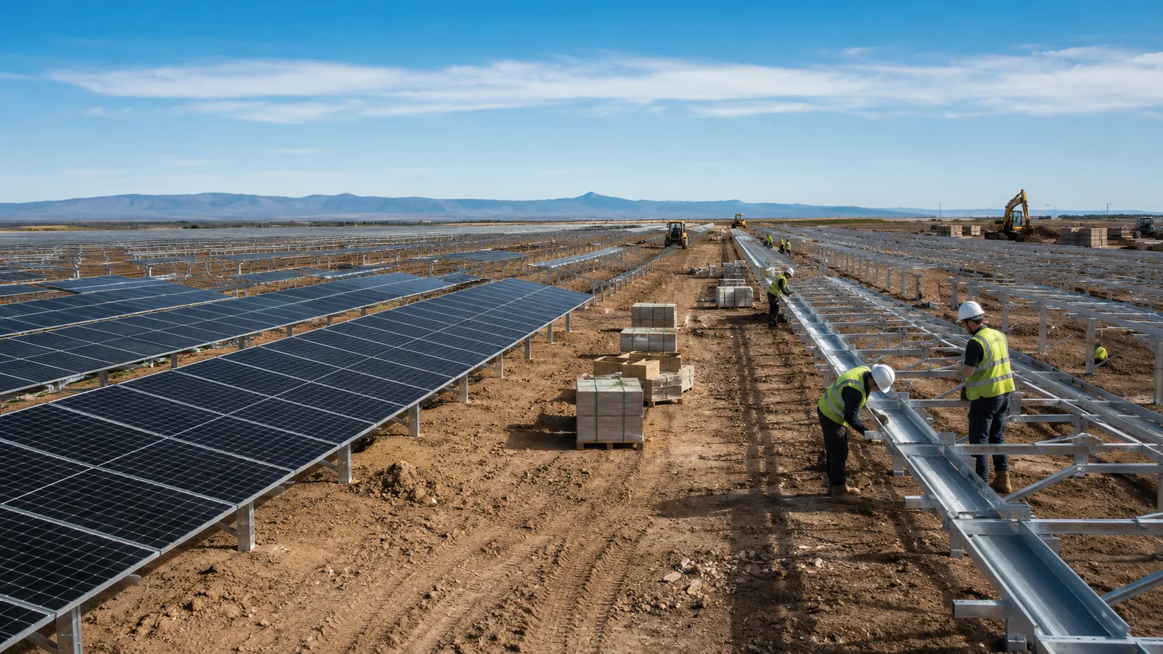 Renewable energy project under construction
